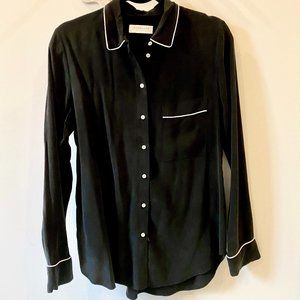 BLACK EVERLANE SILK BUTTON UP - Sz 8